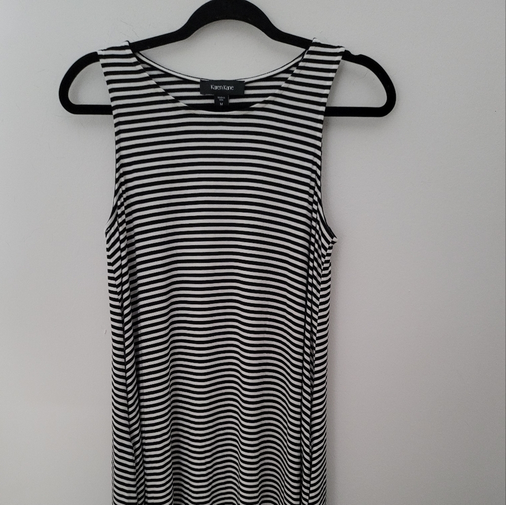 Karen Kane striped tank dress stretchy bouncy